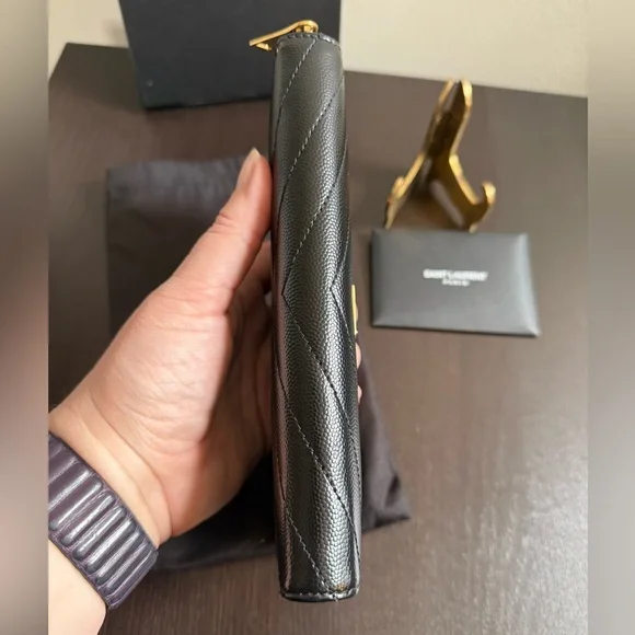 Saint Laurent Cassandre Matelassé Long Zippy Wallet